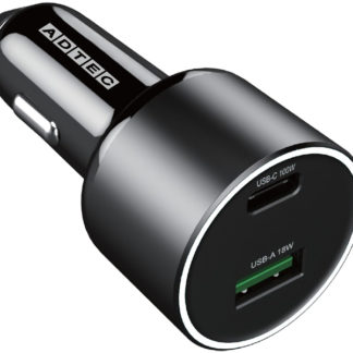 ACPD-V100AC<BR>Power Delivery対応 シガーソケットタイプ充電器/100W/USB Type-A 1ポート Type-C 1ポート/ブラック<BR>㈱アドテック