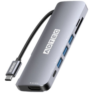 AHUB-VCA3P-4K30<BR>マルチポートハブ 7in1 USB-C (Type-C Type-A SD/TF slot 4K FulHD)<BR>㈱アドテック