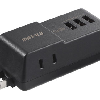 BMPA36TP3BKコンセント付きAC充電器 USB×3 3.6A ブラック㈱バッファロー（サプライ）
