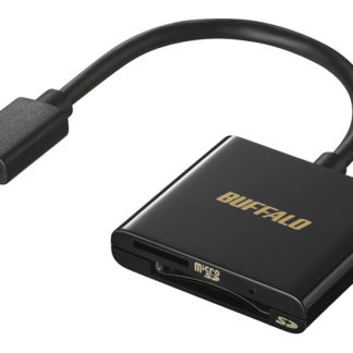 BSCR110U3CBK<BR>USB3.2Gen1Type-C カードリーダー SD/microSD ブラック<BR>㈱バッファロー（サプライ）