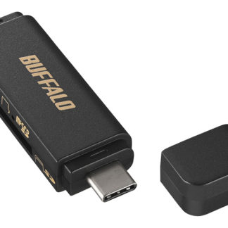 BSCR120U3CBK<BR>USB3.0 Type-C接続 カードリーダー SD用直挿し ブラック<BR>㈱バッファロー（サプライ）
