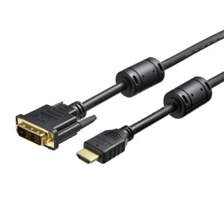 BSHDDV50BK<BR>HDMI：DVI変換ケーブル コア付 5.0m ブラック<BR>㈱バッファロー（サプライ）
