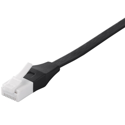 BSLS6FU30BK2<BR>ツメの折れないLANケーブル カテゴリー6 ストレート フラット 3m ブラック<BR>㈱バッファロー（サプライ）