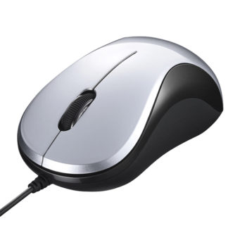 BSMBU100SV<BR>有線 BlueLED光学式マウス 静音/3ボタン シルバー<BR>㈱バッファロー（サプライ）