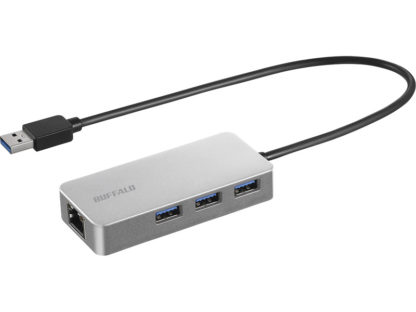 LUD-U3-AGHSVGiga対応 USB-A LANアダプターハブ付 シルバー㈱バッファロー（サプライ）