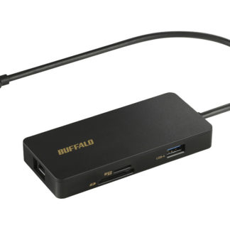 LUD-U3-CGCBK<BR>USB Type-C接続 ドッキングステーション PD対応 CR付 ブラック<BR>㈱バッファロー（サプライ）