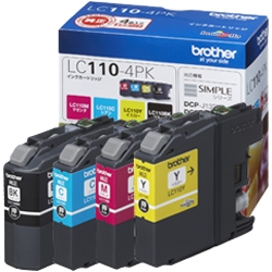 LC110-4PK<BR>インクカートリッジ お徳用4色パック<BR>ブラザー工業㈱