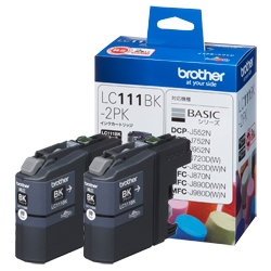 LC111BK-2PK<BR>インクカートリッジ お徳用黒2個パック<BR>ブラザー工業㈱