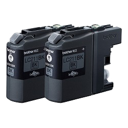 LC211BK-2PK<BR>インクカートリッジ お徳用黒2個パック<BR>ブラザー工業㈱