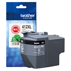LC412XLBK<BR>【ブラザー純正】インクカートリッジ ブラック(大容量) 対応型番：MFC-J7300CDW、MFC-J7100CDW他<BR>ブラザー工業㈱