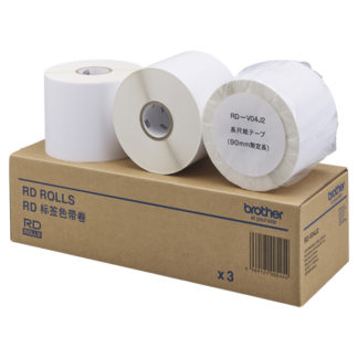 RD-V03J2長尺紙テープ (幅76mm×65m巻/外径127mm/紙管サイズ46.1mm/3巻入り)ブラザー工業㈱