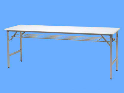 SLT-1845T02S耐水・超軽量折りたたみテーブル 棚付き（脚：シルバー） 送料別途-お問い合わせください㈱ブルー