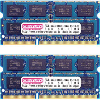 CK8GX2-SOD3LU1866<BR>ノート用 PC3L-14900/DDR3L-1866 16GBkit(8GBx2) 204pin SODIMM 1.5/1.35V共用 日本製<BR>センチュリーマイクロ㈱