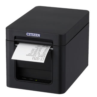 CT-S251HBTJ-BK<BR>コンパクトラインサーマルプリンター（印刷速度300mm/秒、用紙幅58mm、オートカッター付、Bluetooth＋USBホスト（2ポート）I/F、ブラック、用紙セーブ機能、多階調印刷）<BR>シチズン・システムズ㈱