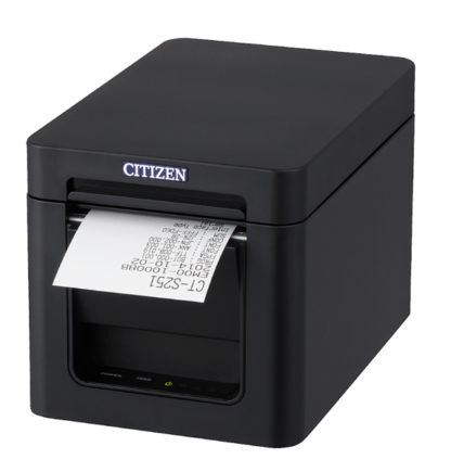 CT-S251HBTJ-BKコンパクトラインサーマルプリンター（印刷速度300mm/秒、用紙幅58mm、オートカッター付、Bluetooth＋USBホスト（2ポート）I/F、ブラック、用紙セーブ機能、多階調印刷）シチズン・システムズ㈱