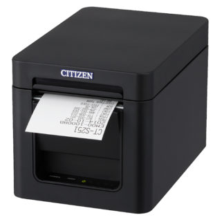 CT-S251HETJ-BK<BR>コンパクトラインサーマルプリンター（印刷速度300mm/秒、用紙幅58mm、オートカッター付、有線LAN＋USBホスト（2ポート）I/F、XML対応 ブラック)<BR>シチズン・システムズ㈱