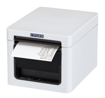 CT-S255HBTJ-WHコンパクトラインサーマルプリンター（印刷速度300mm/秒、用紙幅58/80mm、カッター付、Bluetooth＋USBホスト（2ポート）I/F、ホワイト）シチズン・システムズ㈱