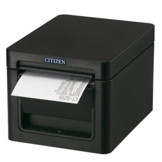 CT-S255LTJ-BK<BR>コンパクトラインサーマルプリンター（印刷速度300mm/秒、用紙幅58/80mm、オートカッター付、Lightning対応＋USBホスト（1ポート）＋USBホスト（3ポート）I/F、ブラック）<BR>シチズン・システムズ㈱