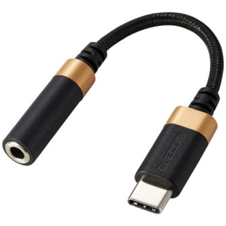 AD-C35SDBKUSB Type-C - 4極φ3.5mmステレオミニプラグ変換ケーブル/高耐久/ハイレゾ/DAC搭載/ブラックエレコム㈱