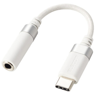 AD-C35SDWHUSB Type-C - 4極φ3.5mmステレオミニプラグ変換ケーブル/高耐久/ハイレゾ/DAC搭載/ホワイトエレコム㈱