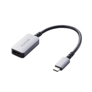 AD-CHDMIQSSVUSB Type-C映像変換アダプタ/Type-C - HDMI/60Hz/高耐久/シルバーエレコム㈱