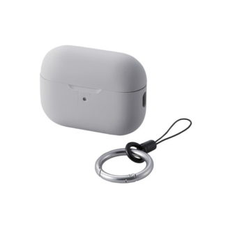AVA-AP4SCGY<BR>AirPods Pro 第2世代対応アクセサリ/シリコンケース/カラビナ付き/グレー<BR>エレコム㈱