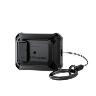 AVA-AP4ZEROLBK<BR>AirPods Pro 第2世代対応アクセサリ/ZEROSHOCK Lockケース/ロック機能/カラビナ付き/ブラック<BR>エレコム㈱
