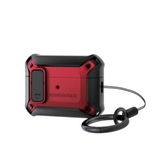 AVA-AP4ZEROLRD<BR>AirPods Pro 第2世代対応アクセサリ/ZEROSHOCK Lockケース/ロック機能/カラビナ付き/レッド<BR>エレコム㈱