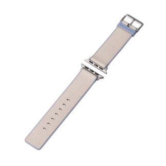 AW-41BDMNOGY<BR>Apple Watch 41/40/38mm用バンド/ハイブリッドレザー/MINIO/アッシュグレー×ゼニスブルー<BR>エレコム㈱