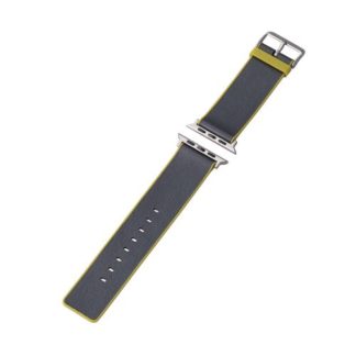 AW-45BDMNOBK<BR>Apple Watch 45/44/42mm用バンド/ハイブリッドレザー/MINIO/スモーキーブラック×オリーブグリーン<BR>エレコム㈱