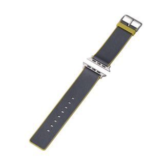 AW-45BDMNOBKApple Watch 45/44/42mm用バンド/ハイブリッドレザー/MINIO/スモーキーブラック×オリーブグリーンエレコム㈱