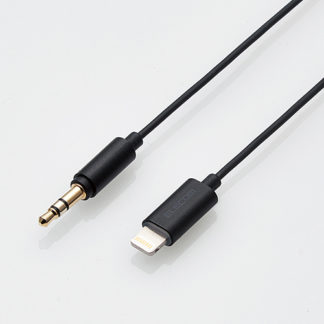 AX-L35D10BKAUXケーブル/Lightning-φ3.5オス/スリムデザイン/1.0m/ブラックエレコム㈱