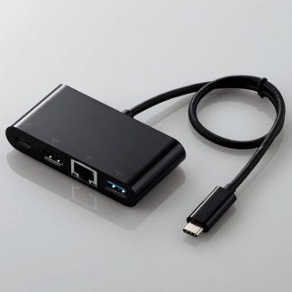 DST-C09BK<BR>Type-Cドッキングステーション/USB PD対応/充電用Type-C1ポート/USB(3.1)1ポート/HDMI1ポート/LANポート/30cmケーブル/ブラック<BR>エレコム㈱