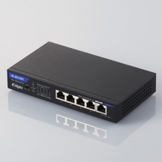 EHB-UG2C05E-PL法人用ノン・インテリジェントスイッチングハブ/Gigabit対応/PoE/5ポート/ACアダプタモデル/小型筐体/3年保証エレコム㈱