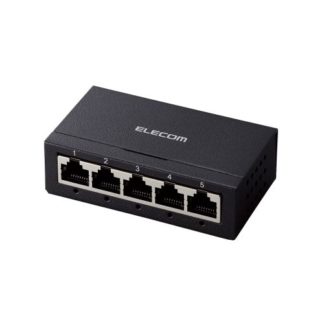 EHC-G05MA-B<BR>Giga対応スイッチングハブ/5ポート/金属筺体/電源外付けモデル/ブラック<BR>エレコム㈱