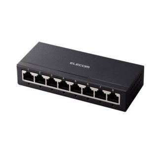 EHC-G08MA-B<BR>Giga対応スイッチングハブ/8ポート/金属筺体/電源外付けモデル/ブラック<BR>エレコム㈱