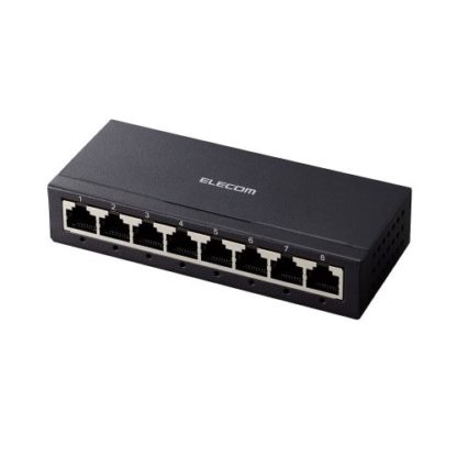EHC-G08MA-BGiga対応スイッチングハブ/8ポート/金属筺体/電源外付けモデル/ブラックエレコム㈱