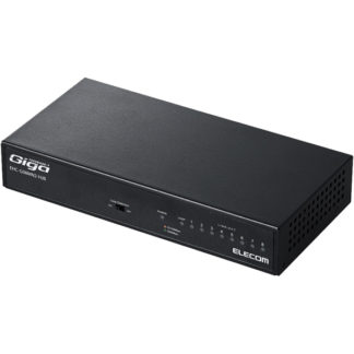 EHC-G08MN2-HJB<BR>Giga対応スイッチングHub/8ポート/金属筐体/磁石付き/電源内蔵モデル/ブラック<BR>エレコム㈱