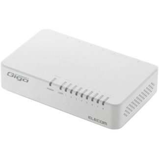 EHC-G08PA2-W<BR>Giga対応スイッチングHub/8ポート/プラスチック筐体/電源外付モデル/ホワイト<BR>エレコム㈱