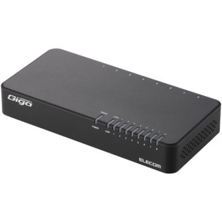 EHC-G08PN2-JB<BR>Giga対応スイッチングHub/8ポート/プラスチック筐体/磁石付き/電源内蔵モデル/ブラック<BR>エレコム㈱