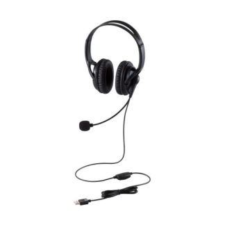 HS-HP02SUBK<BR>有線ヘッドセット/両耳オーバーヘッド/大型/USB-A/1.8m/ブラック<BR>エレコム㈱
