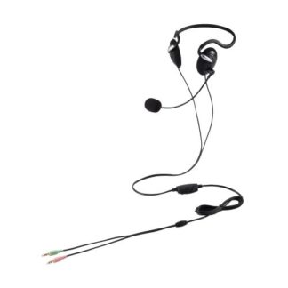 HS-NB03SBK<BR>有線ヘッドセット/両耳ネックバンド/3極/1.8m/ブラック<BR>エレコム㈱