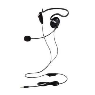 HS-NB03STBK<BR>有線ヘッドセット/両耳ネックバンド/4極/1.8m/ブラック<BR>エレコム㈱