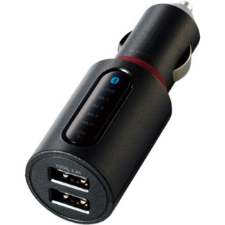 LAT-FMBT03BKFMトランスミッター/Bluetooth/USB2ポート付/2.4A/おまかせ充電/4チャンネル/ブラックエレコム㈱