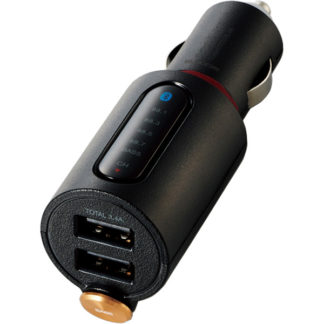 LAT-FMBTB04BKFMトランスミッター/Bluetooth/USB2ポート付/3.4A/おまかせ充電/重低音モード付/4チャンネル/ブラックエレコム㈱