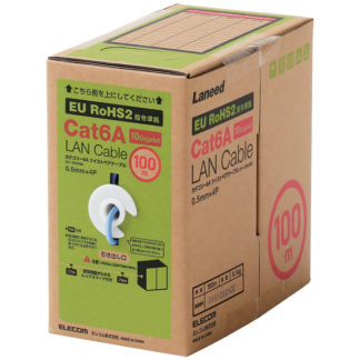 LD-GPAL/BU100RS<BR>LANケーブル/CAT6A対応/EU RoHS指令準拠/コネクタ無し/単線/リレックス/100m/ブルー<BR>エレコム㈱