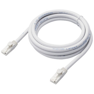 LD-GPAT/WH2/RS<BR>LANケーブル/CAT6A対応/EU RoHS指令準拠/爪折れ防止/簡易パッケージ仕様/2m/ヨリ線/ホワイト<BR>エレコム㈱