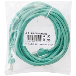 LD-GPT/GN5/RS<BR>RoHS指令準拠LANケーブル/CAT6/爪折れ防止/5m/グリーン/簡易パッケージ仕様<BR>エレコム㈱