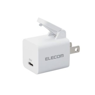 MPA-ACCP31WH<BR>AC充電器/USB充電器/楽抜け/USB Power Delivery準拠/20W/USB-C1ポート/固定プラグ/ホワイト<BR>エレコム㈱