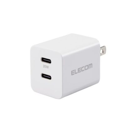 MPA-ACCP35WHAC充電器/USB充電器/USB Power Delivery準拠/20W/USB-C2ポート/スイングプラグ/ホワイトエレコム㈱